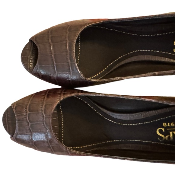 CHAPS RALPH LAUREN Women's Brown Size 6B Peep Toe Heels - Picture 5 of 6